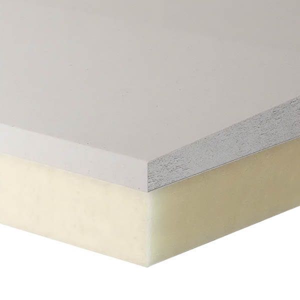 Gypsotherm Plaque de plâtre avec isolation de 2,6 m x 1,2 m x 12,5 mm + 50mm